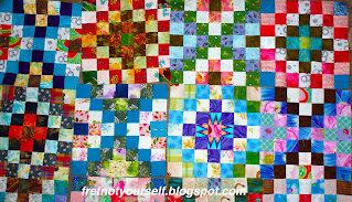 Two block layout of Trip Around the Block quilt