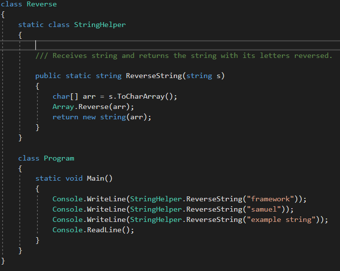 Reverse a string in C# - One91