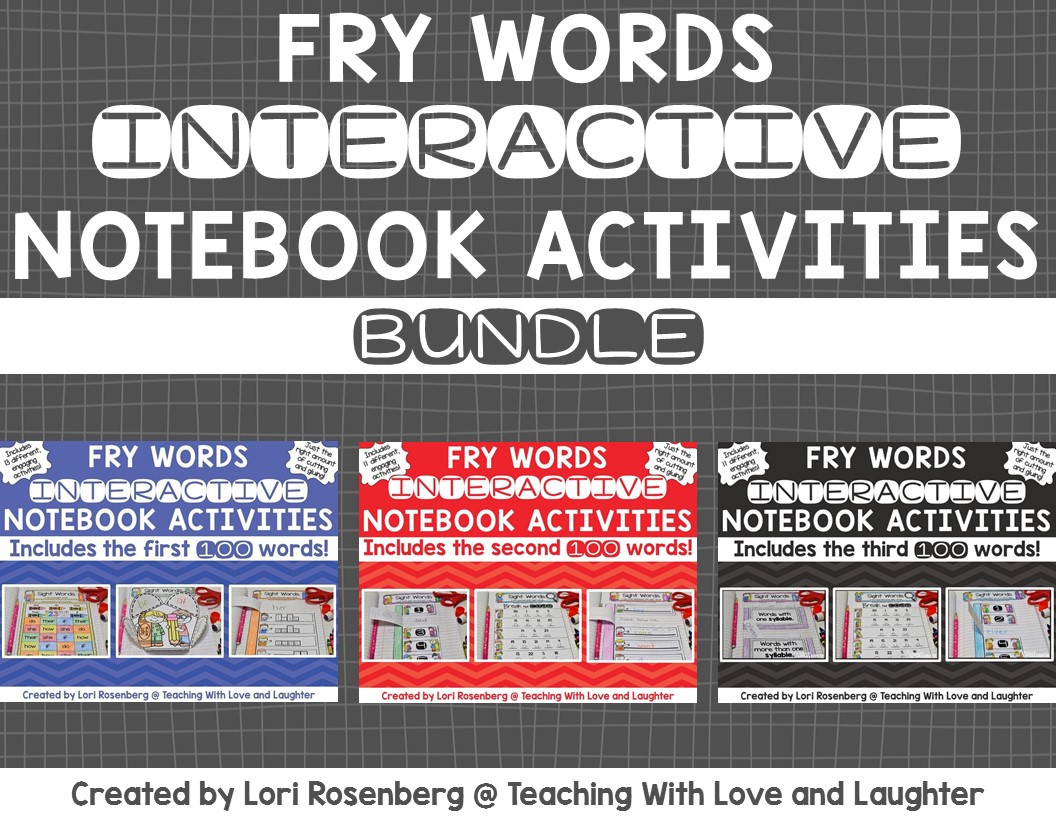 Teaching With Love and Laughter: Fry Word Interactive Notebooks {Editable}