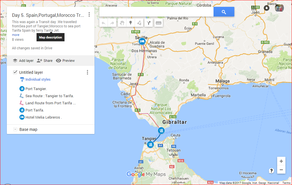 Our Travels 11 MAY 2017.DAY 5 TRANSIT TANGIER.,SPAIN.