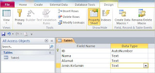 Design Tabel database access