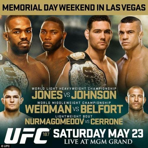 Ingressos UFC 187 Las Vegas - Chris Weidman x Vitor Belfort e Jones x Johnson