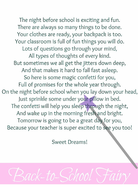 Free Printable for Back-to-School Fairy Poem