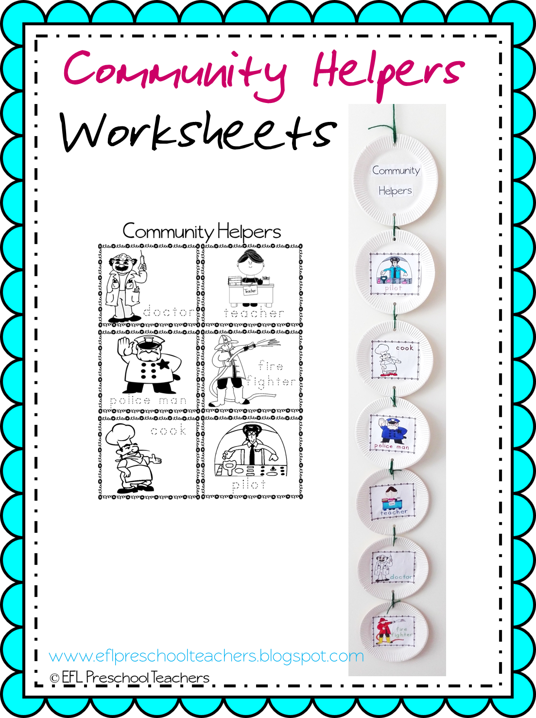 ESL/EFL Preschool Teachers: Community Helpers Worksheets and More