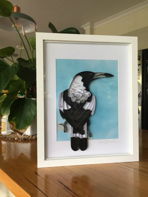 Australian Magpie Framed Paper Art