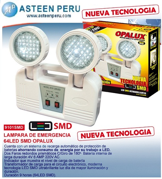 PRODUCTOS ASTEEN PERU SAC Luz de emergencia 9101SMD 64LED Opalux