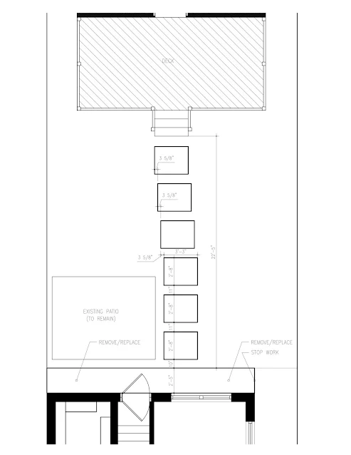 autocad drawing of plan for backyard concrete walk