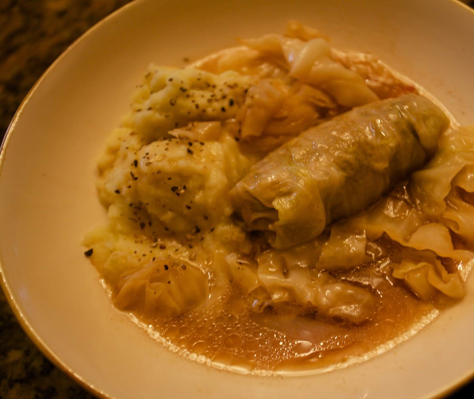 Stuffed Cabbage Rolls in Beef Gravy