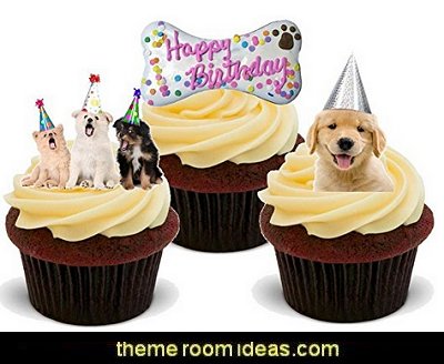 HAPPY BIRTHDAY DOG PUPPY FEMALE MIX - Fun Novelty PREMIUM STAND UP Edible Wafer Paper Cake Toppers Decoration HAPPY BIRTHDAY DOG PUPPY FEMALE MIX - Fun Novelty PREMIUM STAND UP Edible Wafer Paper Cake Toppers Decoration