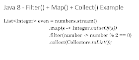 Java 8 filter + map + collect + Stream example