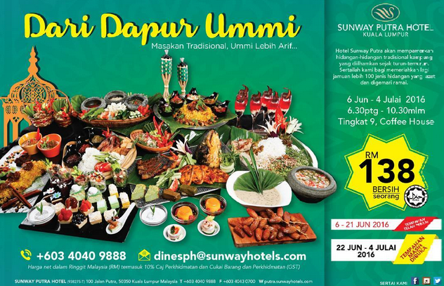 Senarai Buffet Ramadhan Kuala Lumpur 2016 sunway putra buffet ramadhan