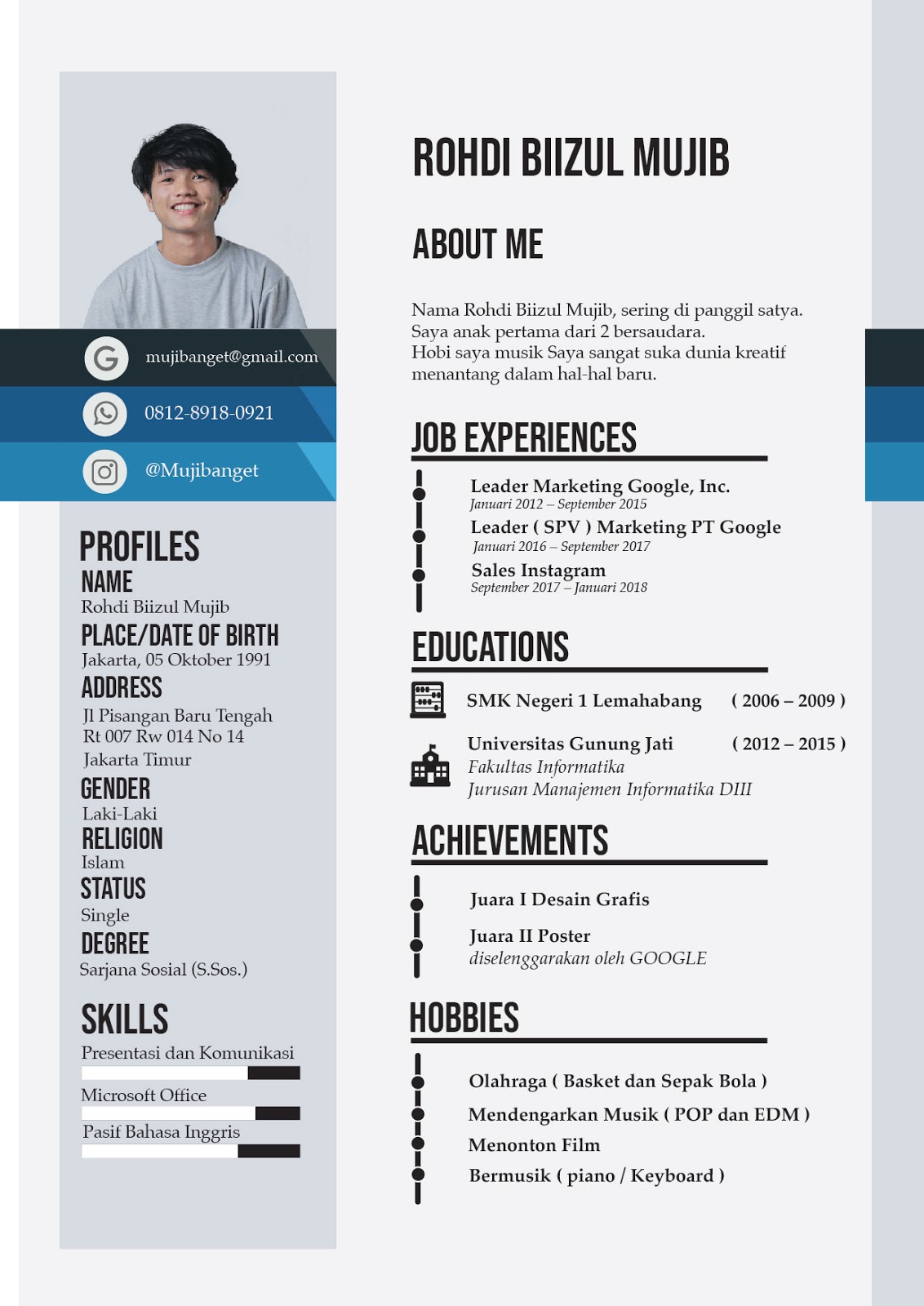 Jasa pembuatan Curriculum vitae ( CV ) resume Murah - BTGrafis