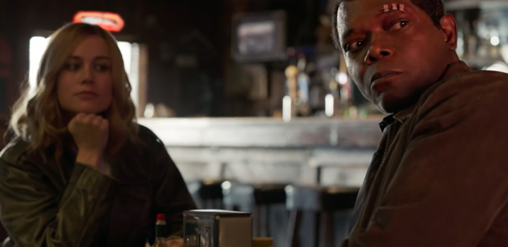 Capitã Marvel e Nick Fury - Cena 2019 Capitã Marvel e Nick Fury - Cena 2019