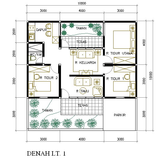 gambar denah rumah minimalis 5 kamar tidur 2