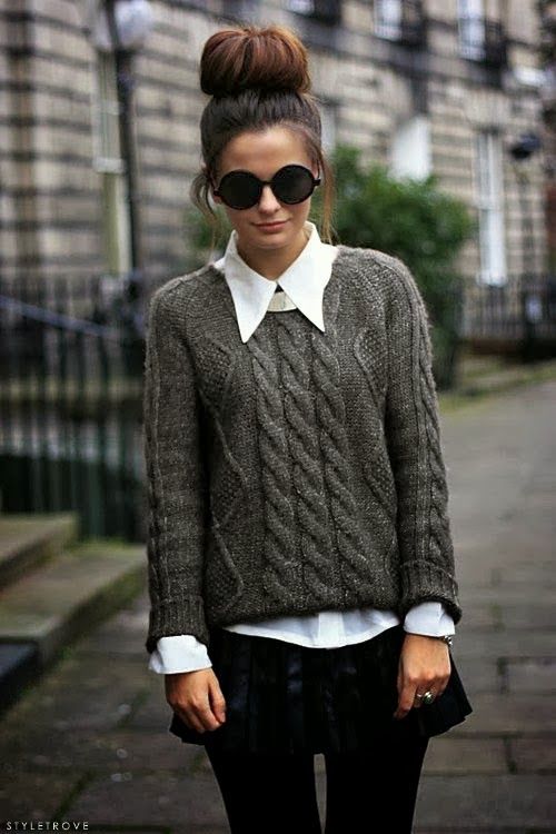 sweaters over collared shirts