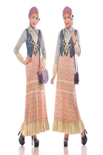 Gamis Batik Kombinasi Sifon Untuk Pesta Gamis Batik Kombinasi Sifon Untuk Pesta