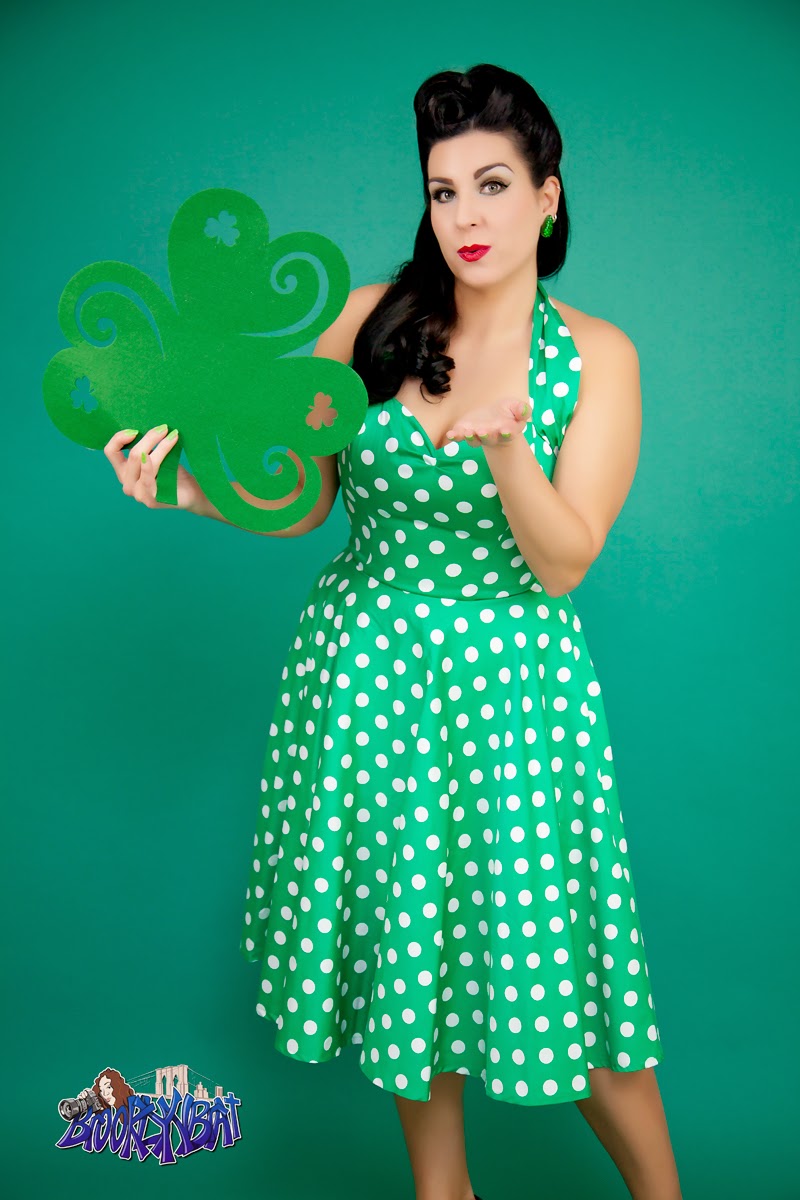 Buttercream Bettie Pinup Model: Green with Vivien of Holloway