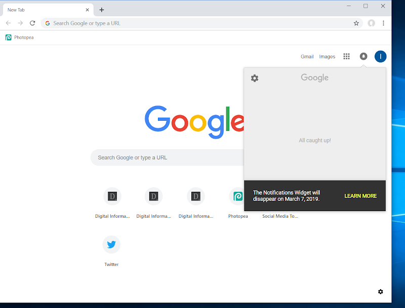 Google removing Notifications Widget from top-corner of every Google web page next month