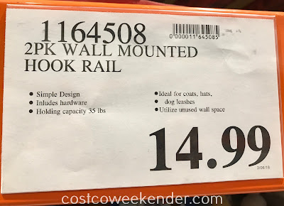 Deal for a 2 pack of Birdrock Home Wall Mounted Hook Rails at Costco