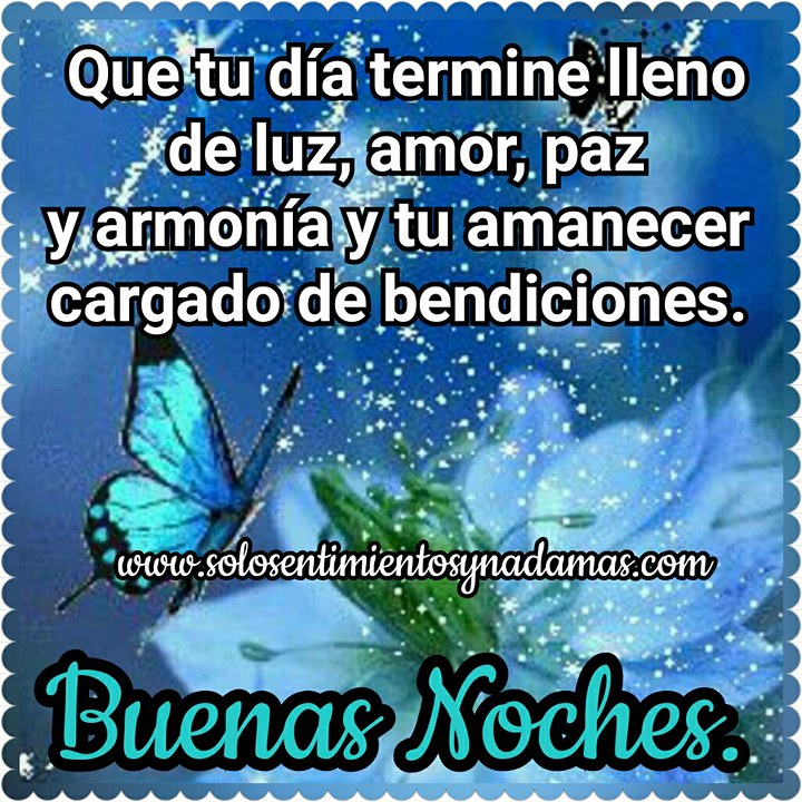 Buenas noches. Que tu día termine lleno de luz, amor, paz y armonía. - Solo  sentimientos y nada mas