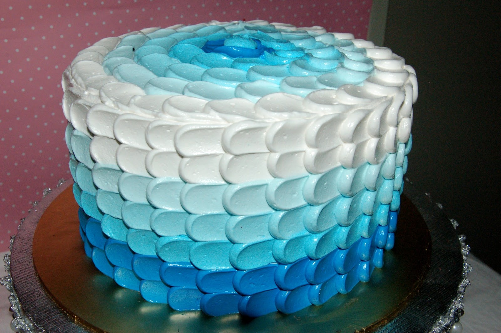 -: Ombre Blue Cake.