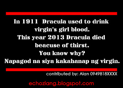 Napagod na si Dracula kakahanap ng makakain