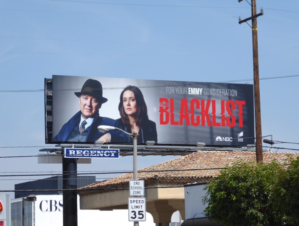 The Blacklist 2016 Emmy 2016 consideration billboard Beverly Boulevard Blacklist 2016 Emmy 2016 billboard