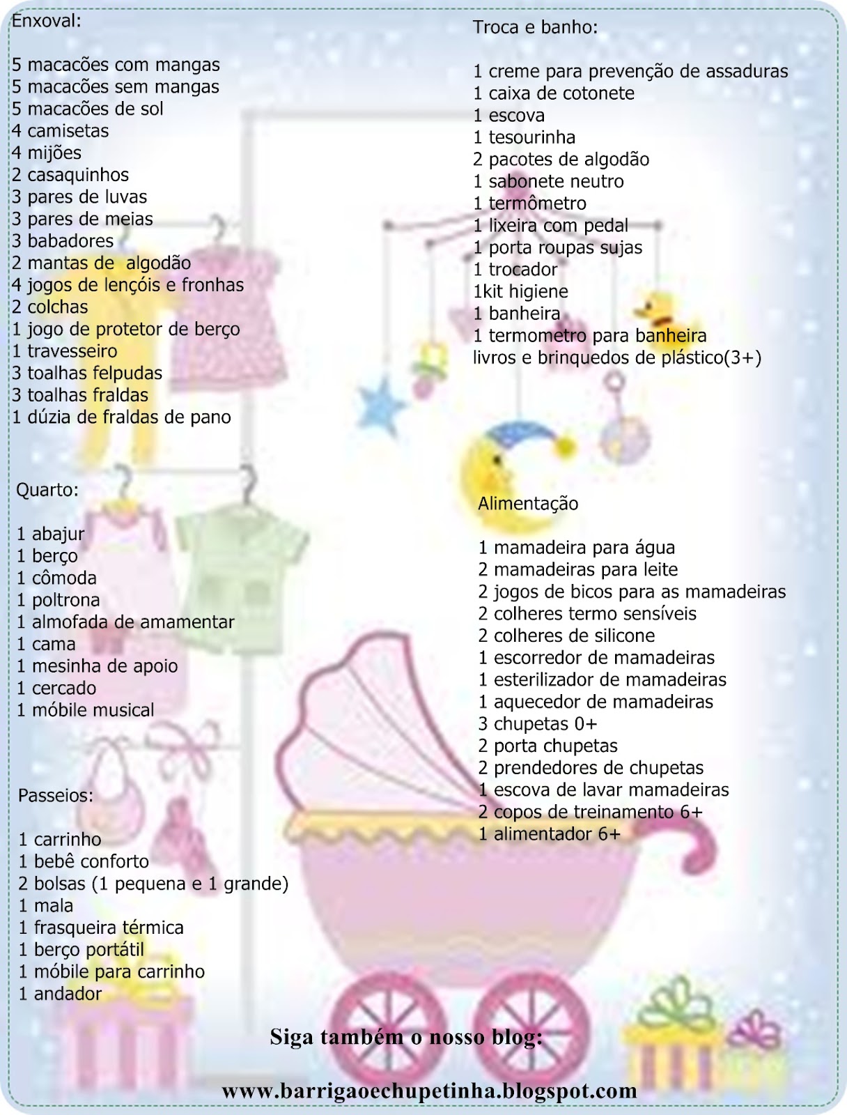 Lista De Enxoval De Bebê Simples E Barato Para Imprimir - Cultura Notícias