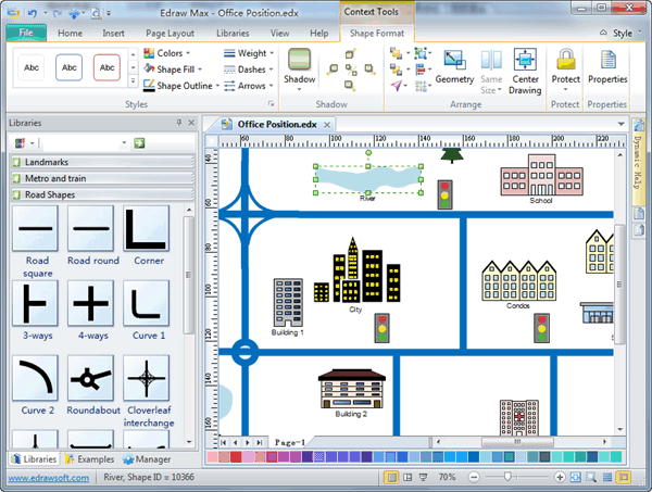สร้างแผนที่แนะนำเส้นทางด้วย Edraw Max  thaifreewaredownload