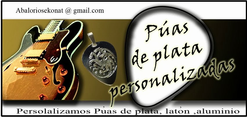 púas de plata y guitarras personalizadas