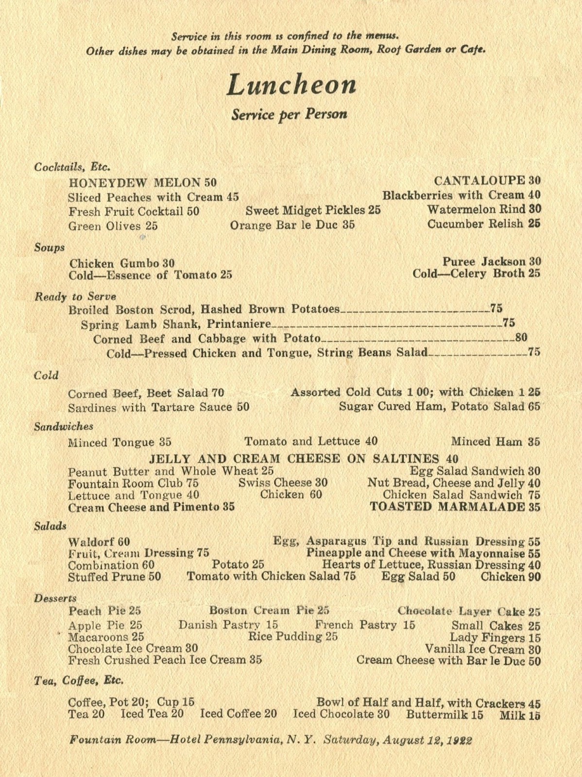 The American Menu: Echoes of the Jazz Age
