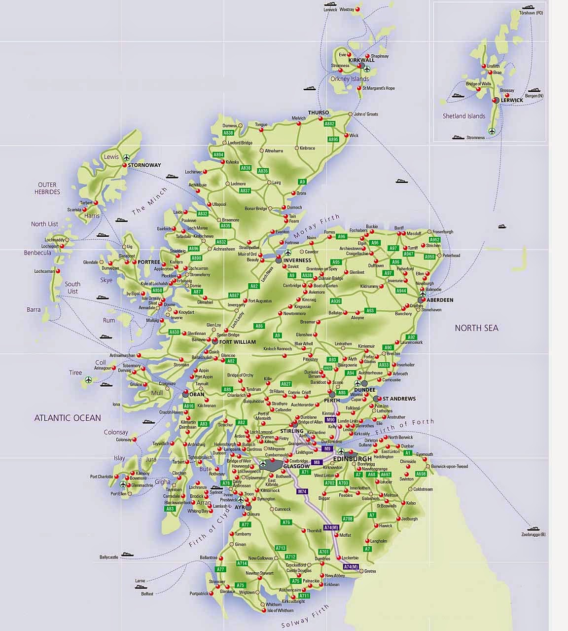 Free Printable Map Of Scotland - Printable Word Searches