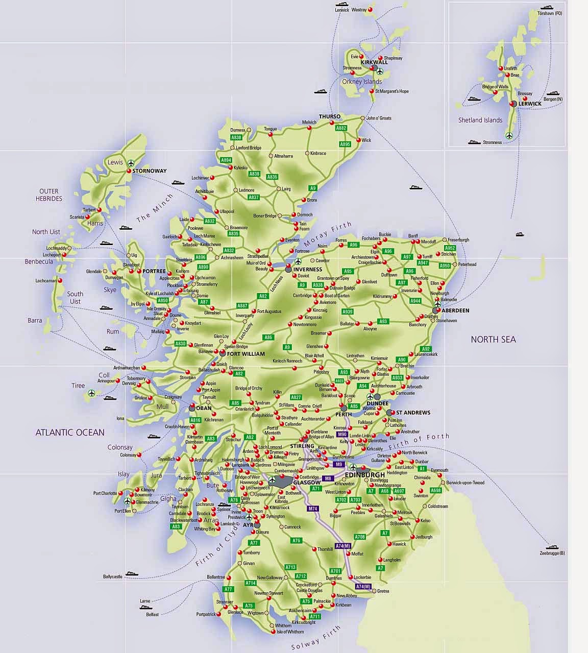 Free Printable Map Of Scotland Printable Word Searches