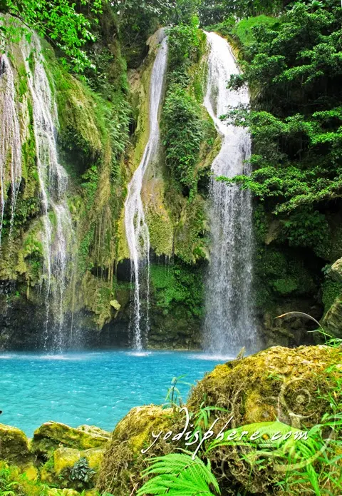 hover_share Like a secret paradise - Mag-aso Falls with its turquoise water and surrounding greenery.  