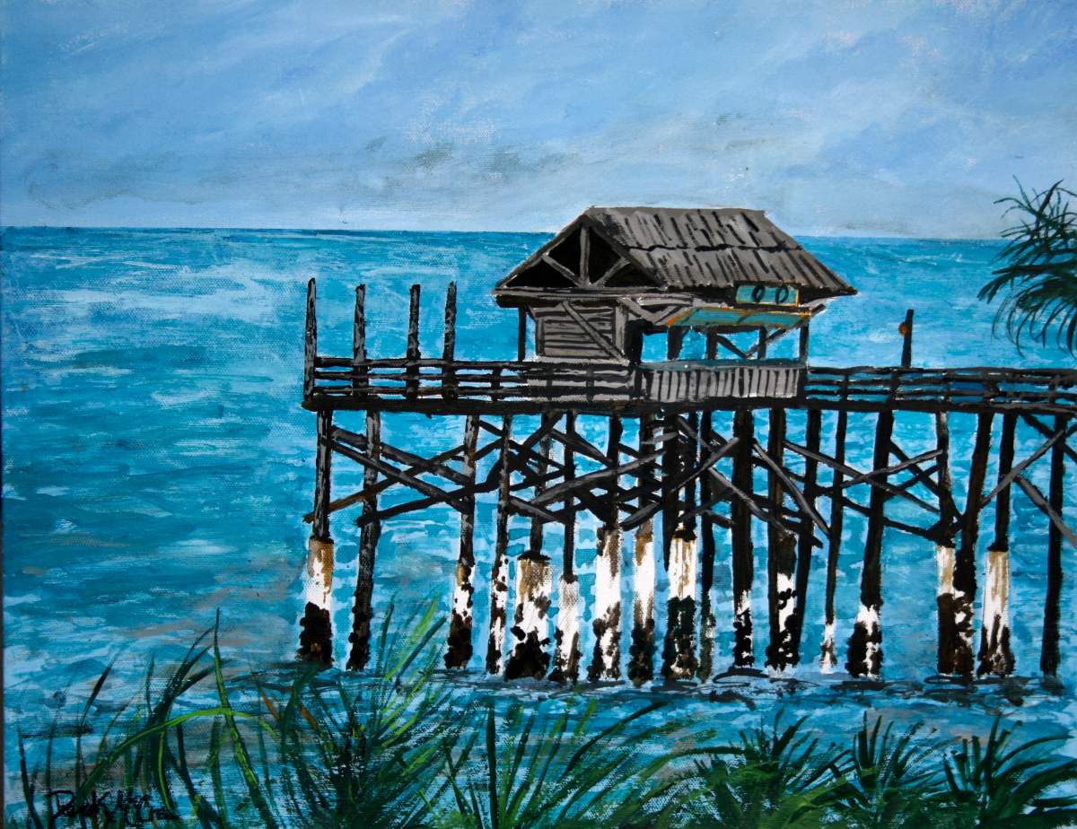 Watercolor Paintings - Art by Derek McCrea: Cocoa Beach Pier