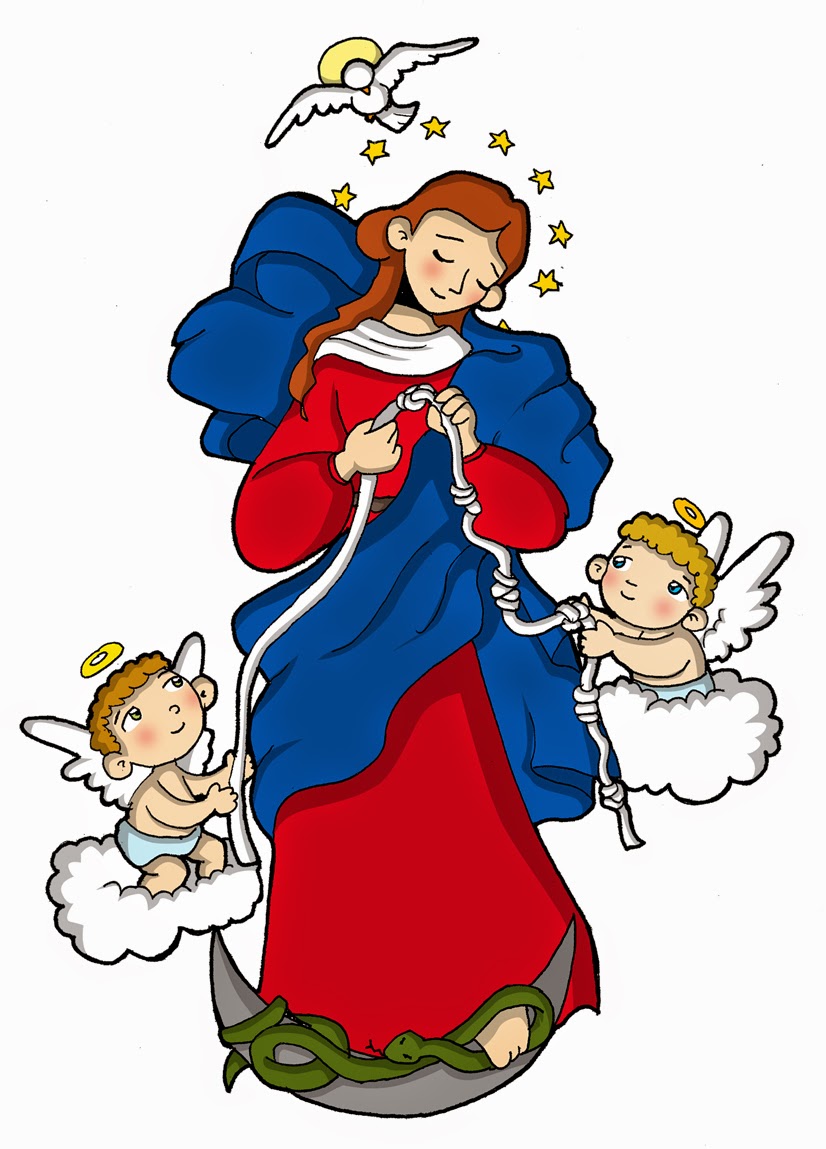 Dibujos para catequesis VIRGEN DESATANUDOS Dibujos para catequesis VIRGEN DESATANUDOS
