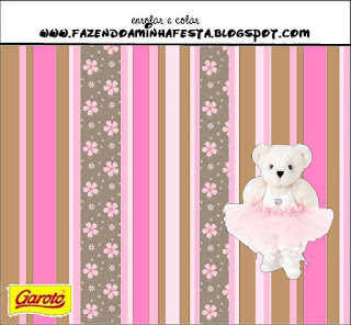 Ballerina Bear: Free Printable Candy Bar Labels. Ballerina Bear Free Printable Labels.