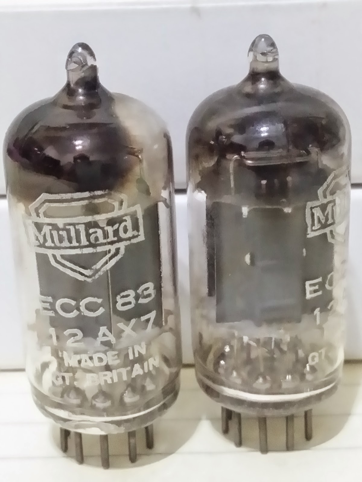 Vacuum Tube Fever Mullard 12AX7 Long Plate Toast Getter with Frosted Glass