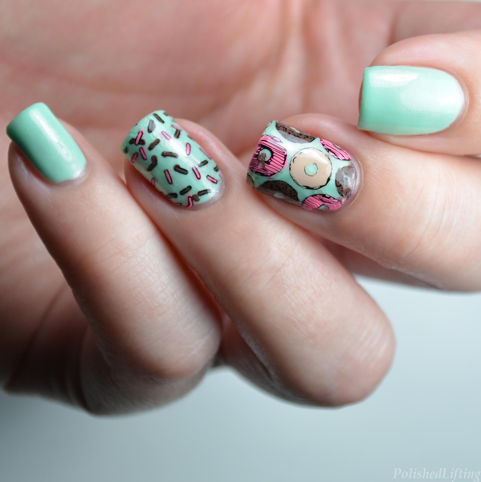 Cute Donuts & Sprinkles Nail Art featuring Ever After Polish 
