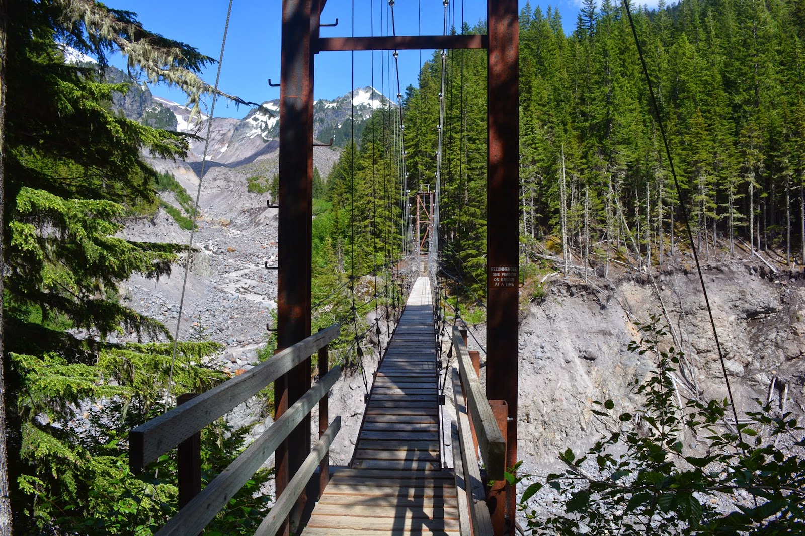 Life as we Live it Suspension Bridge on Tahoma Creek Trail Mount