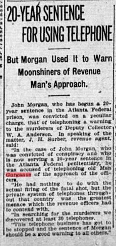 moonshine, Alabama, revenuer, telephone, ancestry, genealogy, family history, Gurganus, 