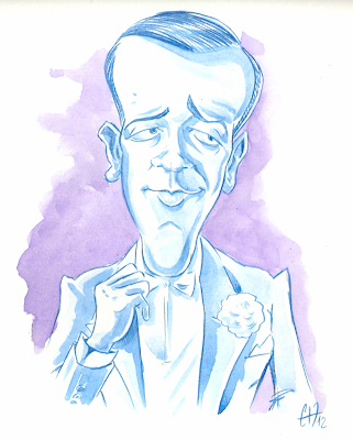 Caricature de Fred Astaire à l'aquarelle par Guillaume Néel