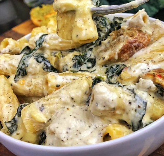 Vegan Creamy Kale Pasta with Sausage Vegan Creamy Kale Pasta with Sausage