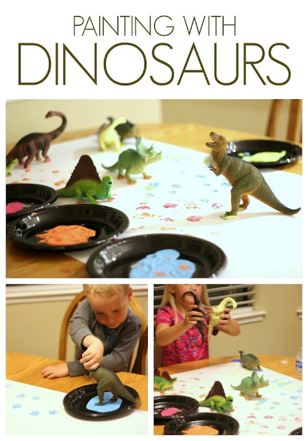 Toddler Approved!: Painting with Toy Dinosaurs