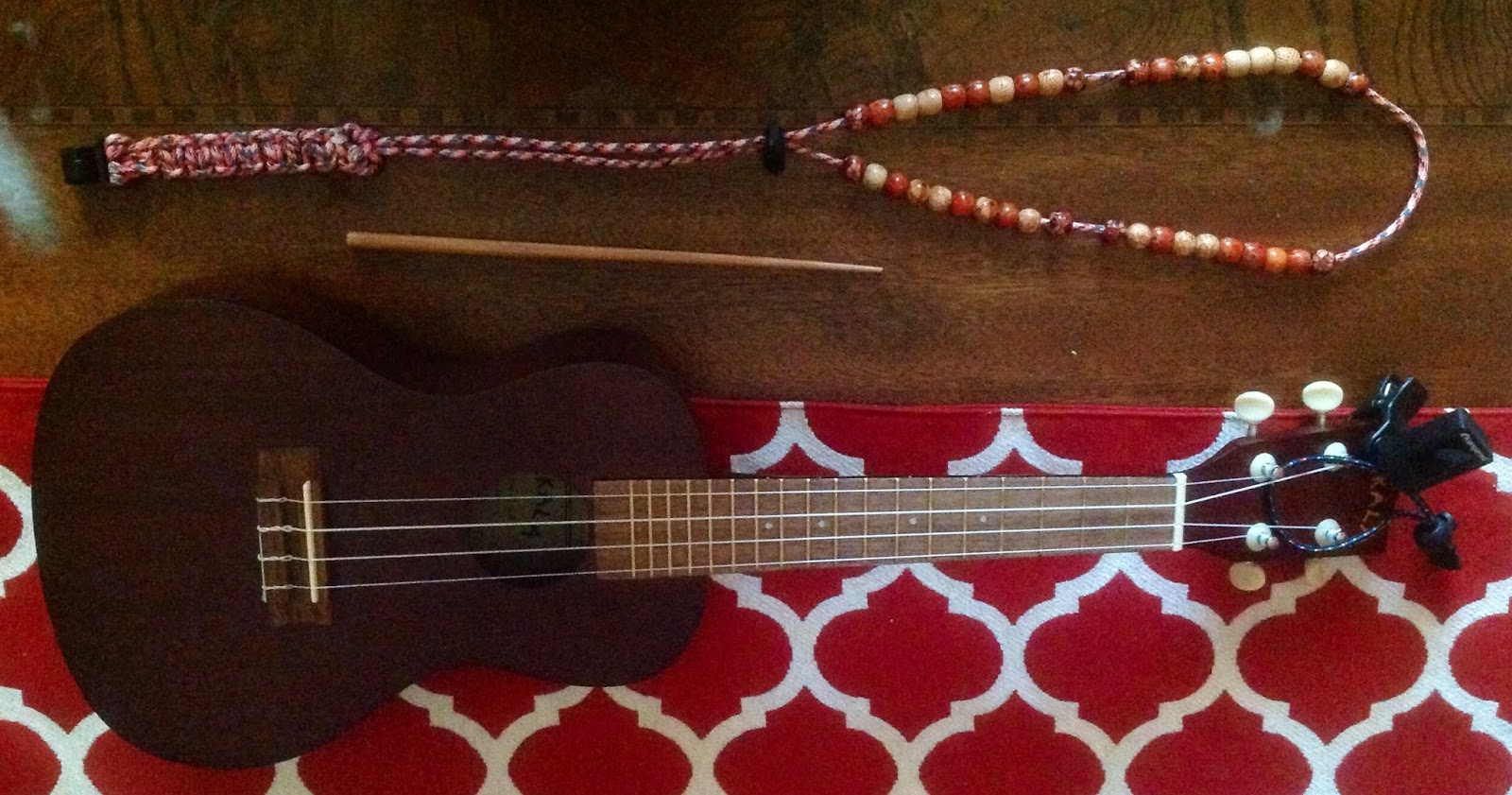 Grammy Red Chopsticks DIY Ukulele Leash and Gig Bag