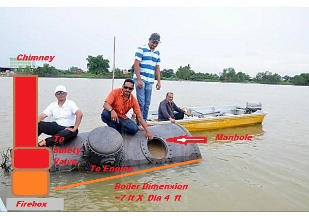 Telok Intan sunken steam boiler