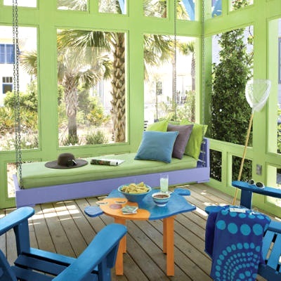 colorful coastal porch