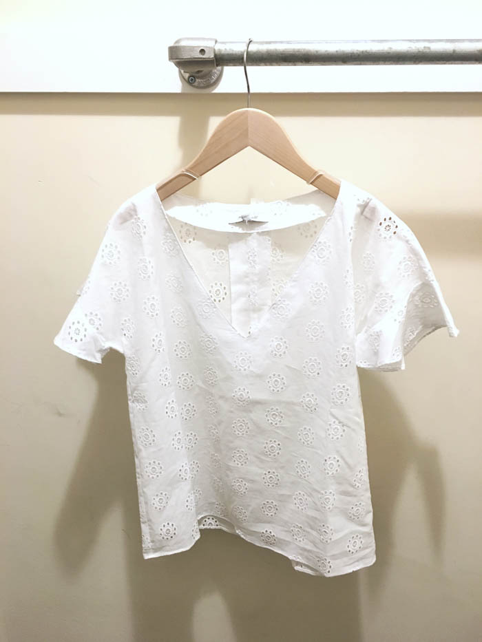 madewell eyelet sundrift ruffle top cute white eyelet top