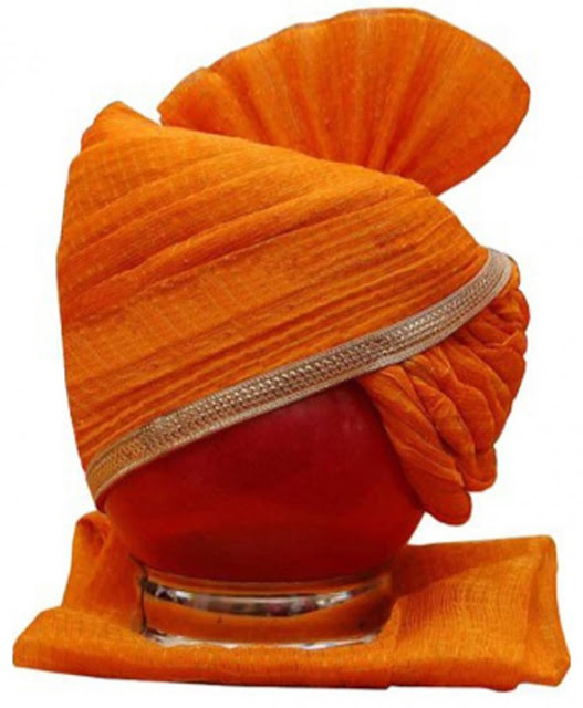 IMPERIAL HANDMADE ORANGE GROOM TURBAN _SAFA IMPERIAL HANDMADE ORANGE GROOM TURBAN _SAFA