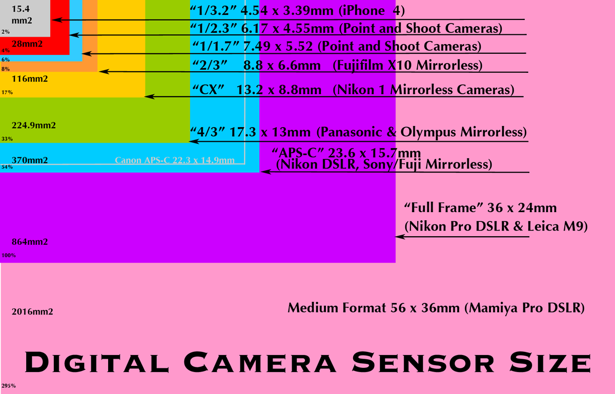 Digital Sensor Size Chart